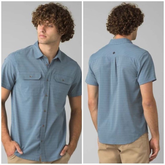 prAna Cayman Shirt in Blue Note Men's Size Small NWT - Picture 1 of 8
